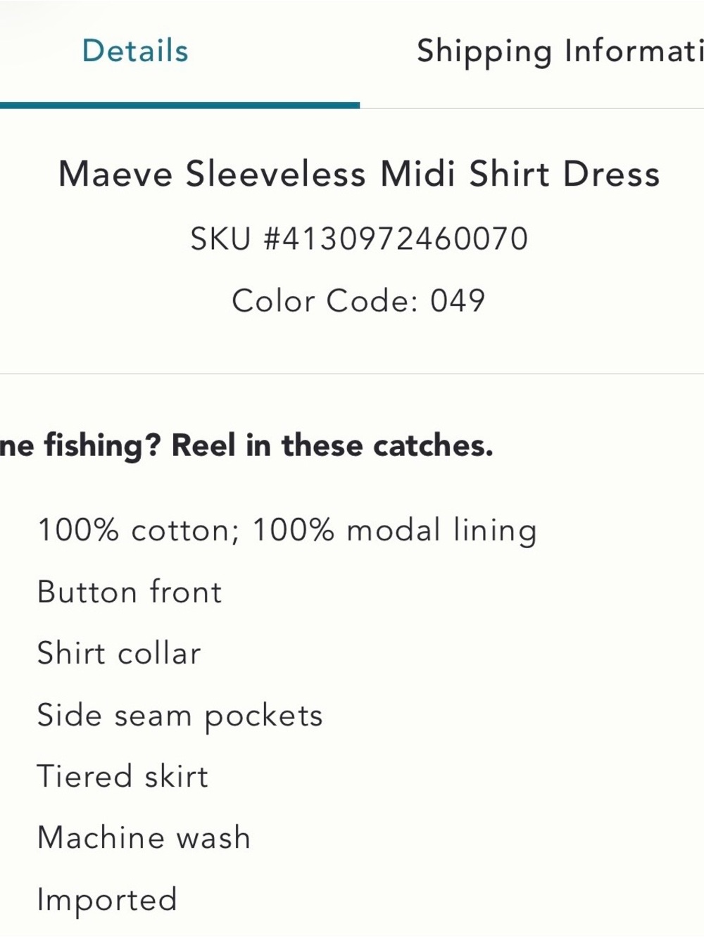 Maeve White & Navy Nautical Button-Front Midi Dress - Picture 6 of 13